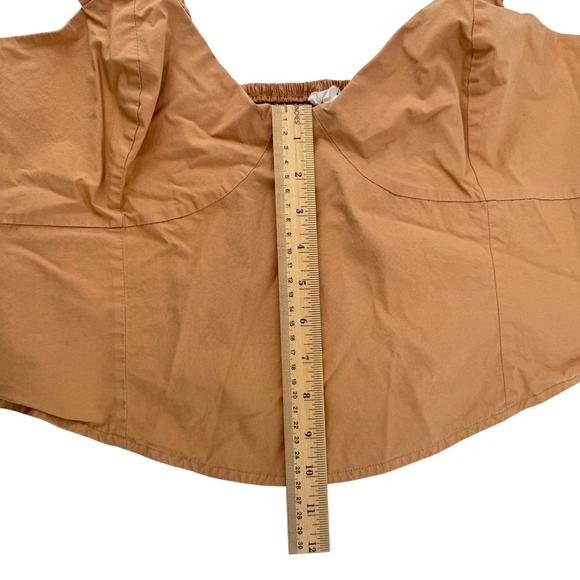 Aerie Cowgirl Western Sweetheart Neck Brown Crop Top Festival Coquette Y2K XL - Picture 6 of 6